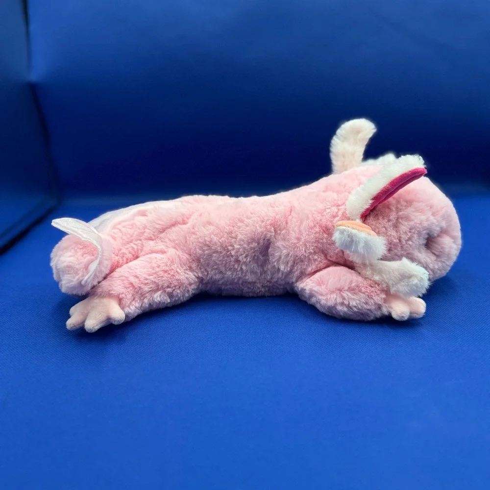 Douglas Pink Axolotl Plush Stuffed Animal Pastel Gills 4811 Lying Salamander Toy